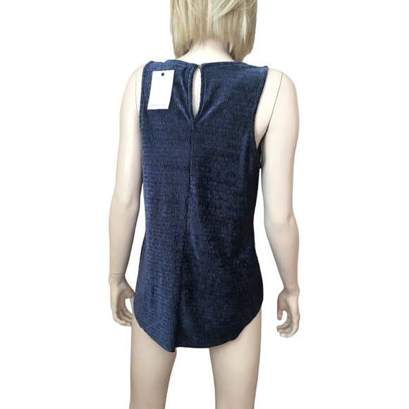 NORDSTROM FOURTEENTH PLACE Hi-Low Ribbed Stretch Velvet Top Tank Tunic Oversized - Picture 9 of 15